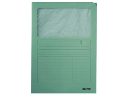 LEITZ Chemise à fenêtre, format A4, carton, vert clair,