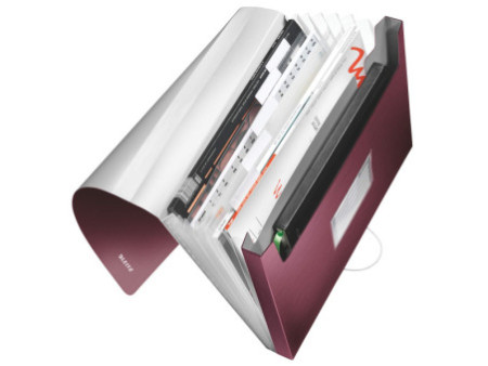 LEITZ Trieur ménager Style, A4, PP, 6 compartiments, rouge
