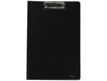 LEITZ Porte-bloc à pince avec rabat, A4, couverture PP, noir