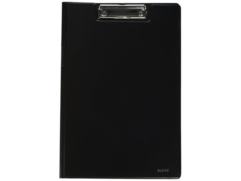 LEITZ Porte-bloc à pince avec rabat, A4, couverture PP, noir