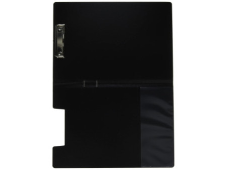 LEITZ Porte-bloc à pince avec rabat, A4, couverture PP, noir