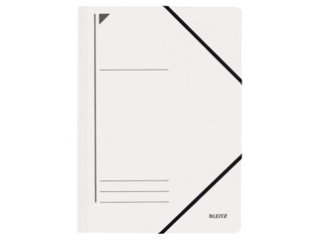 LEITZ Chemise à élastique, format A4, carton, blanc