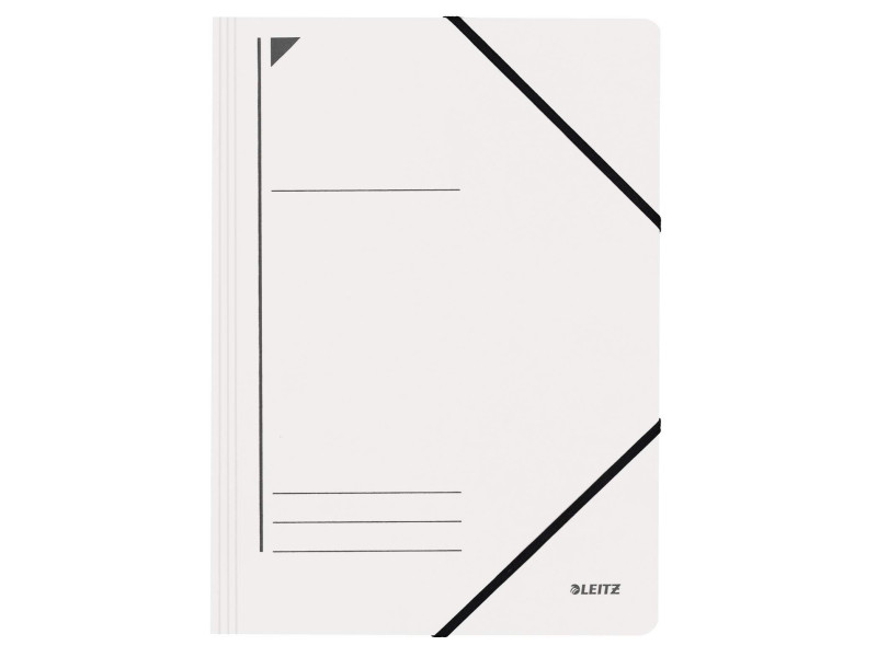 LEITZ Chemise à élastique, format A4, carton, blanc