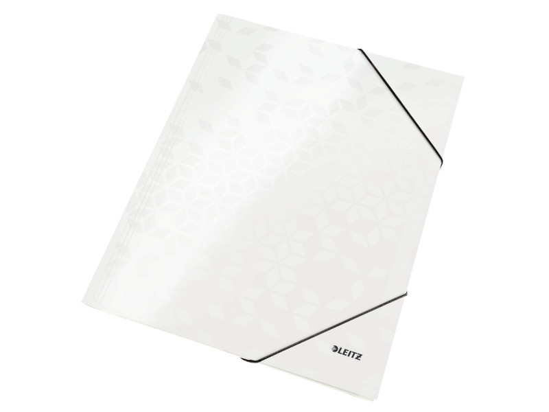 LEITZ Chemise à élastique WOW, A4, carton, blanc perle