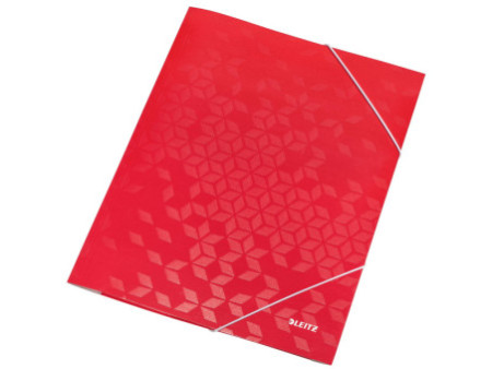 LEITZ Chemise à élastique WOW, A4, carton, rouge