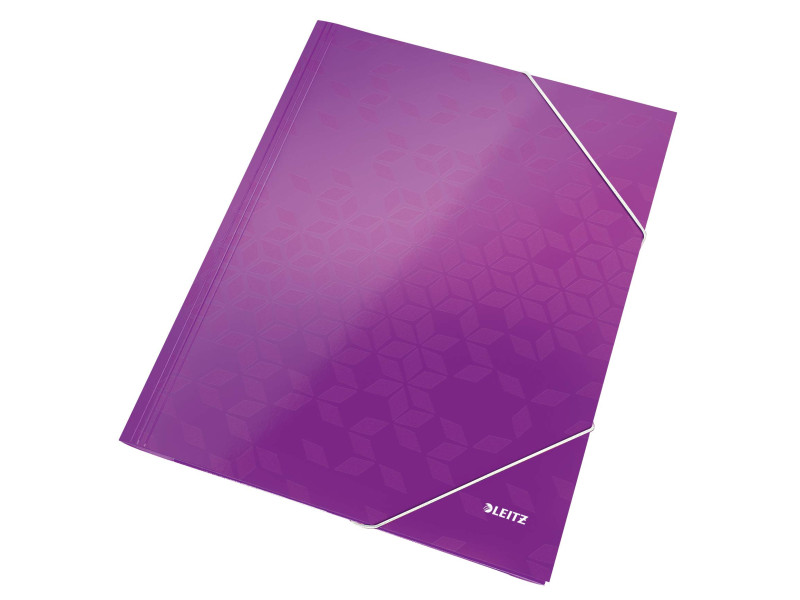 LEITZ Chemise à élastique WOW, format A4, carton, violet,