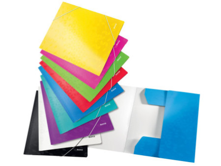 LEITZ Chemise à élastique WOW, A4, carton, noir