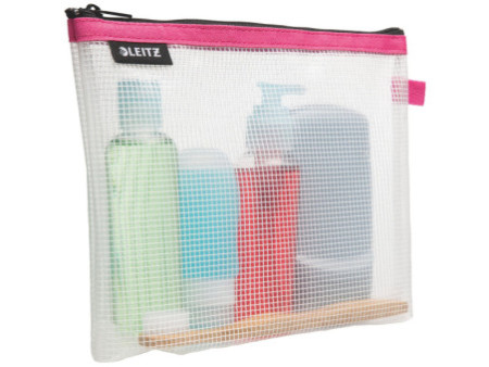 LEITZ Trousse à cosmétique WOW Traveller, transparent/rose