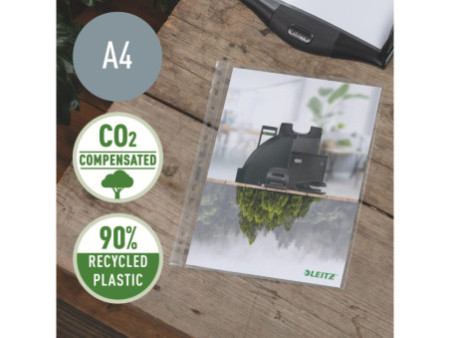 LEITZ Pochette perforée Recycle, A4 Maxi, PP, grainé