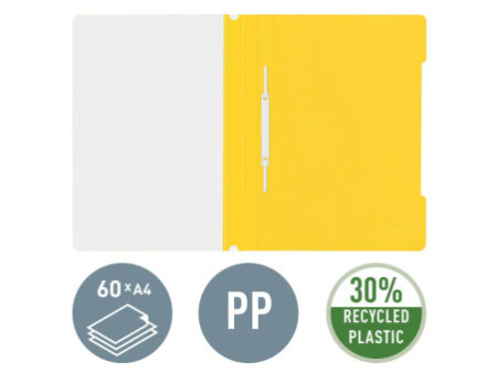 LEITZ chemise à lamelle Standard, format A4, PVC, jaune