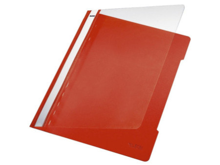 LEITZ chemise à lamelle Standard, format A4, PVC,rouge clair