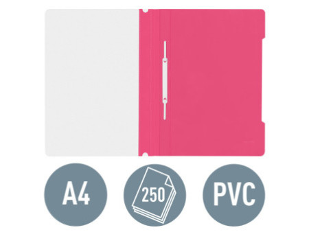 LEITZ chemise à lamelle Standard, format A4, PVC, rose,
