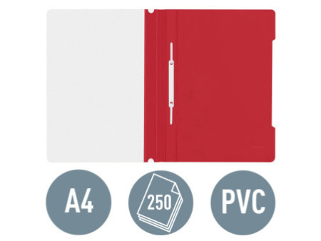 LEITZ chemise à lamelle Standard, format A4, PP, rouge,