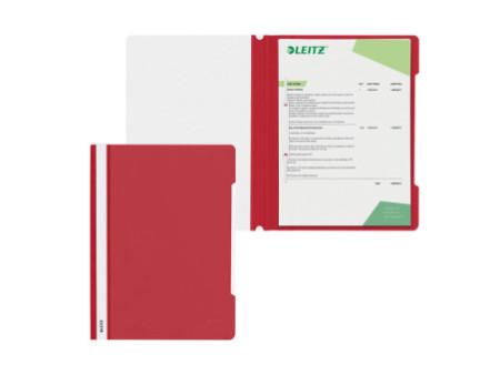 LEITZ chemise à lamelle Standard, format A4, PP, rouge,