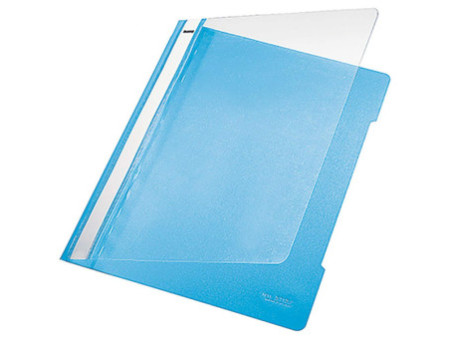 LEITZ chemise à lamelle Standard, format A4, PVC, bleu clair