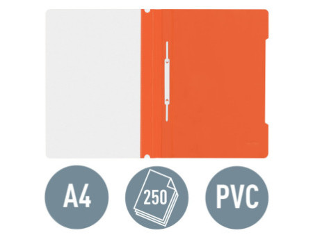 LEITZ chemise à lamelle Standard, format A4, PVC, orange,