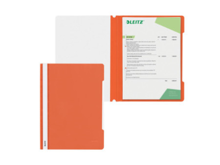 LEITZ chemise à lamelle Standard, format A4, PVC, orange,
