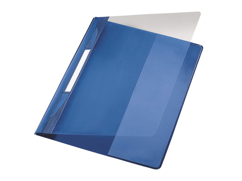 LEITZ Chemise à lamelle Exquisit, format A4+, PVC, bleu