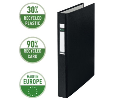LEITZ Classeur à anneaux standard, A4+, noir, mécanisme à