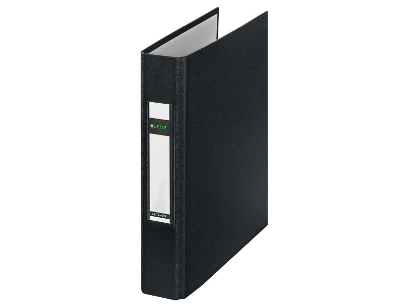 LEITZ Classeur à anneaux Standard, A5, noir, mécanisme à 2