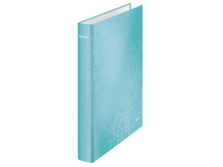 LEITZ Classeur à anneaux WOW, A4, carton rigide, bleu glacé