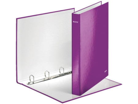 LEITZ Classeur à anneaux WOW, format A4, carton rigide,