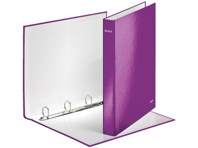 LEITZ Classeur à anneaux WOW, format A4, carton rigide,