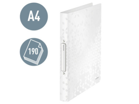 LEITZ Classeur à anneaux WOW, A4, PP, 2 anneaux, blanc