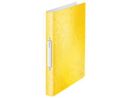 LEITZ Classeur à anneaux WOW, A4, PP, 2 anneaux, jaune