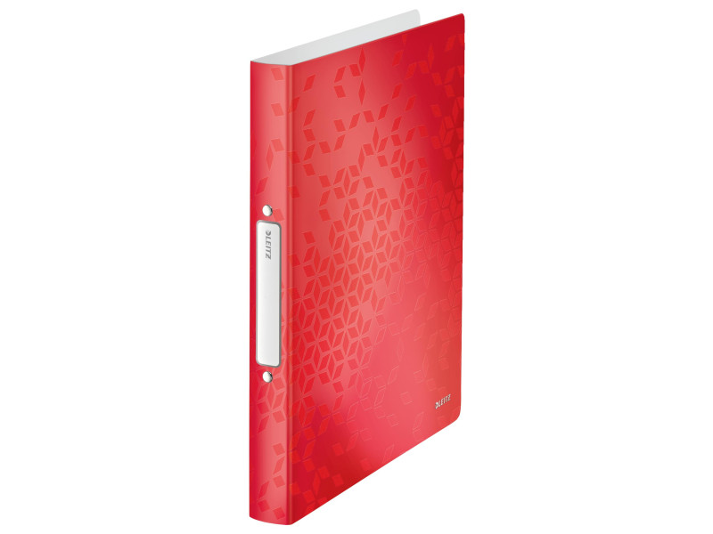 LEITZ Classeur à anneaux WOW, A4, PP, 2 anneaux, rouge