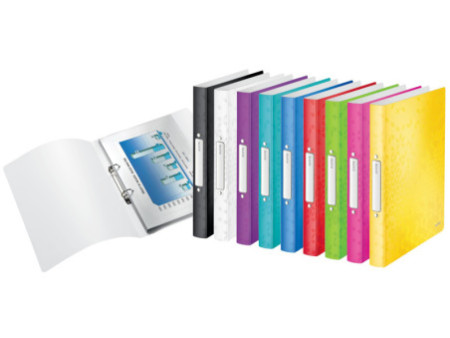 LEITZ Classeur à anneaux WOW, A4, PP, 2 anneaux, rouge