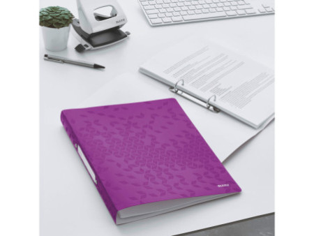 LEITZ Classeur à anneaux WOW, A4, PP, 2 anneaux, violet