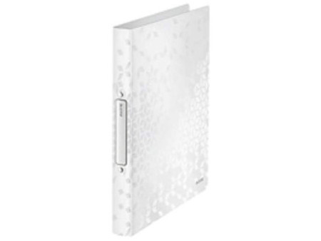 LEITZ Classeur à anneaux WOW, A4, PP, blanc métallisé