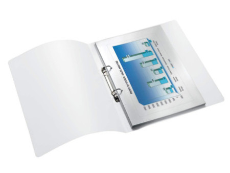 LEITZ Classeur à anneaux WOW, A4, PP, blanc métallisé