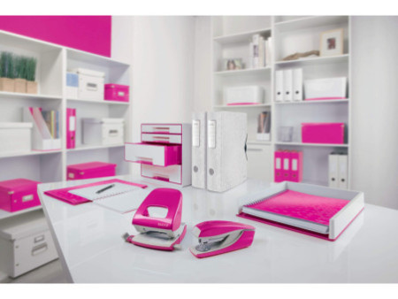 LEITZ Classeur à anneaux WOW, A4, PP, rose métallisé