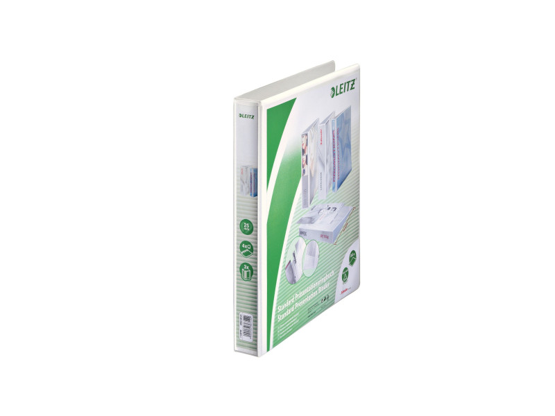 LEITZ Classeur de présentation à anneaux, format A4+, blanc,