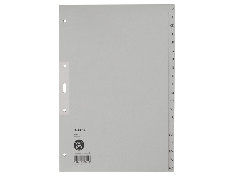LEITZ Intercalaires en papier naturel, A-Z, A4 extra-large