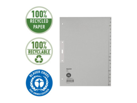 LEITZ Intercalaires en papier naturel, A-Z, A4 extra-large
