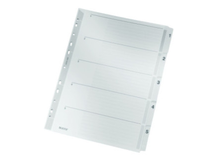 LEITZ Intercalaires en carton mylar, chiffres, A4, 1-5, gris