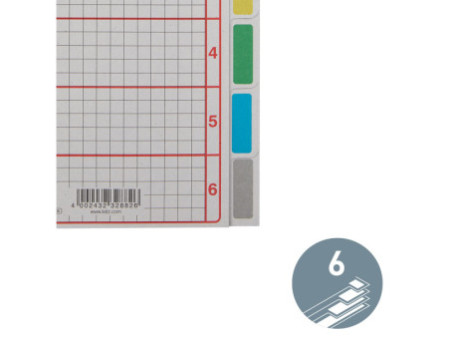 LEITZ Intercalaires en carton extra solide, en blanc, A5, 6