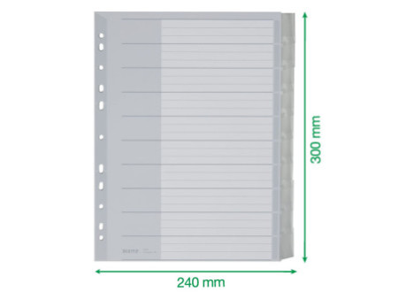 LEITZ Intercalaire en plastique, A4 extra large, uni