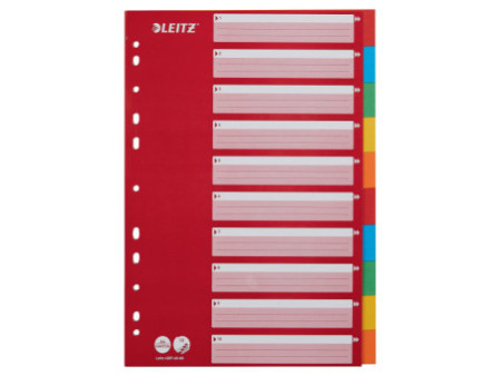 LEITZ Intercalaires en carton, blanc, A4, 10 touches,