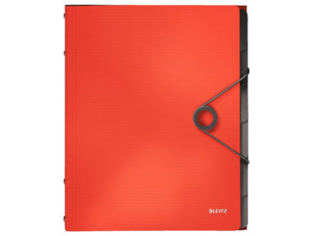 LEITZ Trieur Solid, A4, pp, 6 compartiments, rouge clair