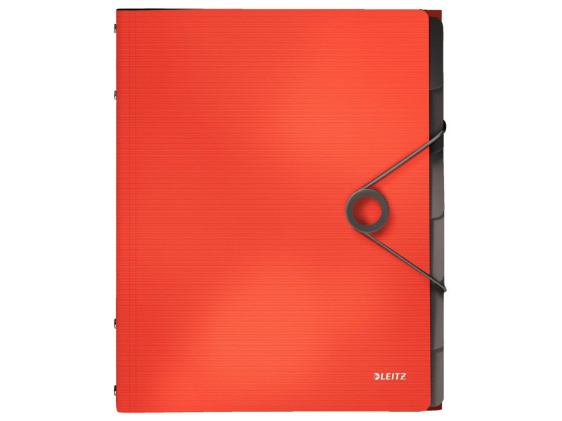 LEITZ Trieur Solid, A4, pp, 6 compartiments, rouge clair