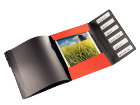 LEITZ Trieur Solid, A4, pp, 6 compartiments, rouge clair