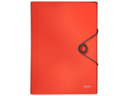 LEITZ Trieur ménager Solid, A4, PP, 6 compartiments, rouge