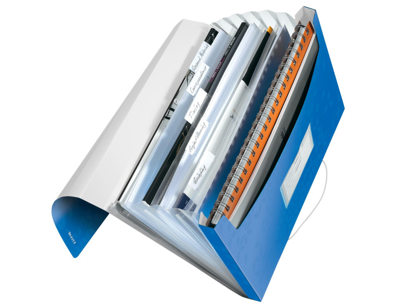 LEITZ Trieur ménager WOW, A4, PP, 6 compartiments, bleu