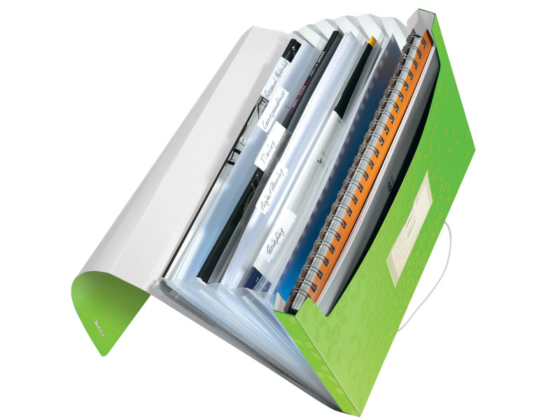 LEITZ Trieur ménager WOW, A4, PP, 6 compartiments, vert