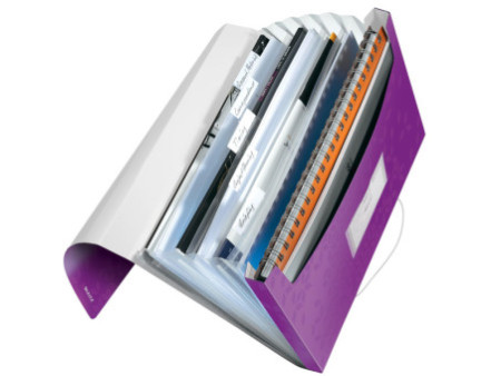 LEITZ Trieur ménager WOW, A4, PP, 6 compartiments, violet