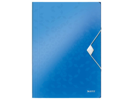 LEITZ Chemise à élastique WOW, A4, PP, bleu métallisé